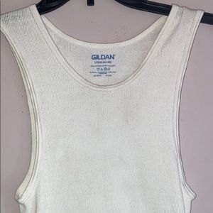 Men's Ribbed White Tank Top